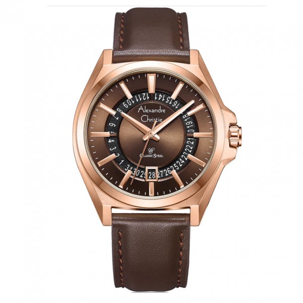 Alexandre Christie AC 8696 Rosegold Brown Man MDLRGBO